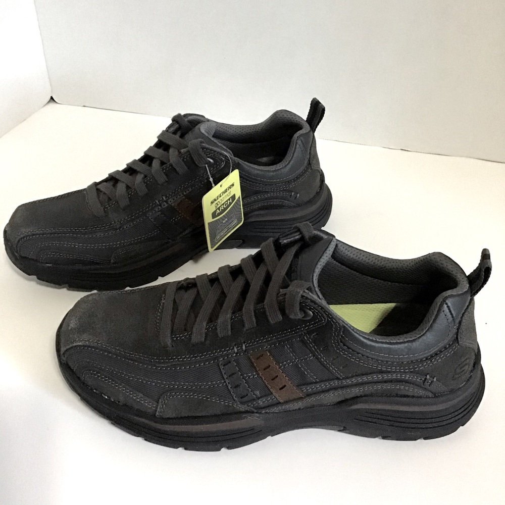 Skechers’ Men’s Expended Manden Lace Up Charcoal Extra Wide Fit Size 7.5